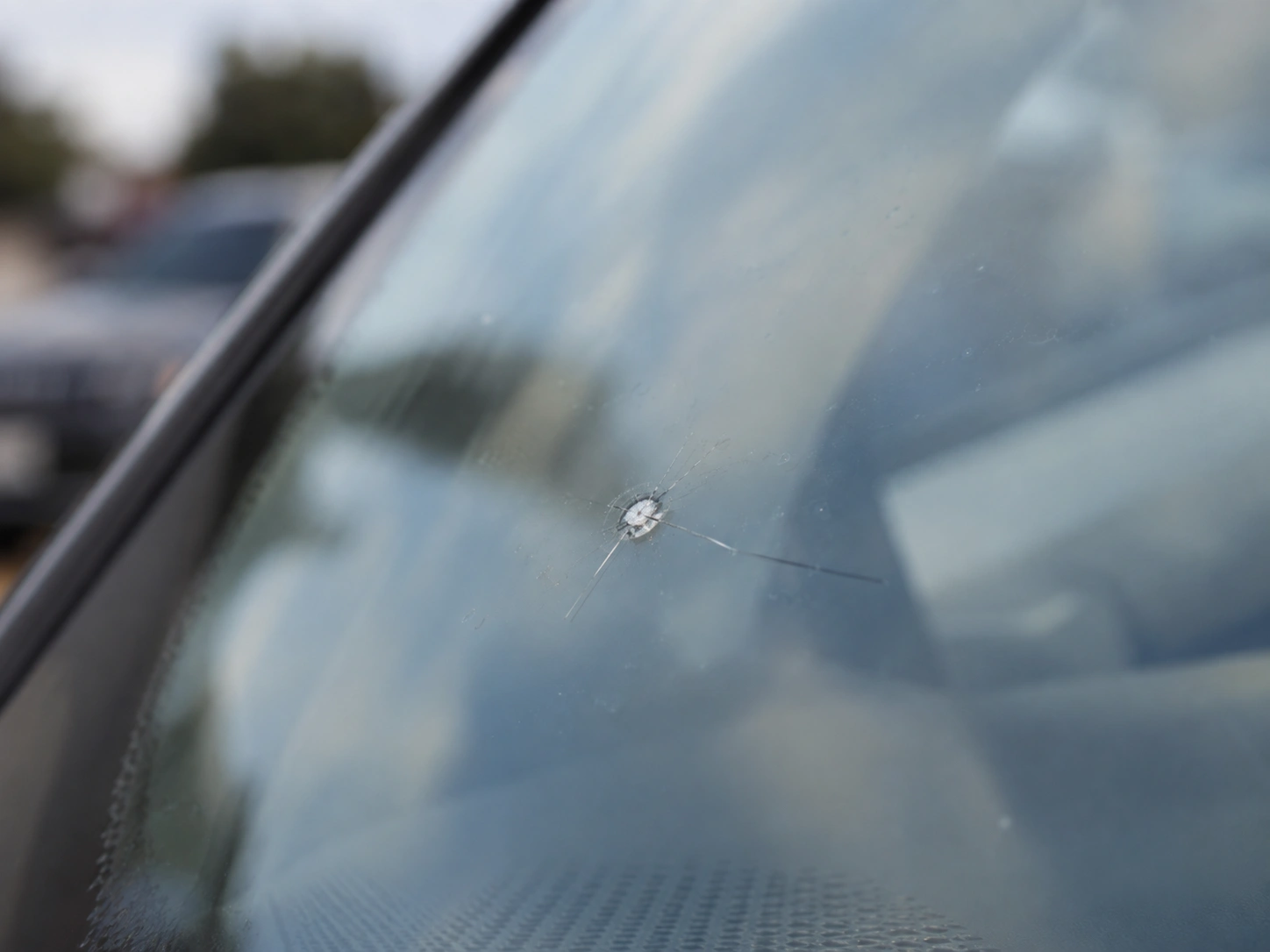 Close-Up Windshield Chip