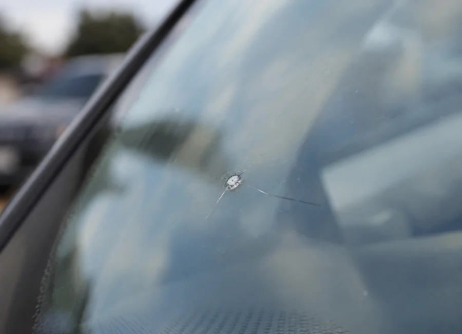 Close-Up Windshield Chip